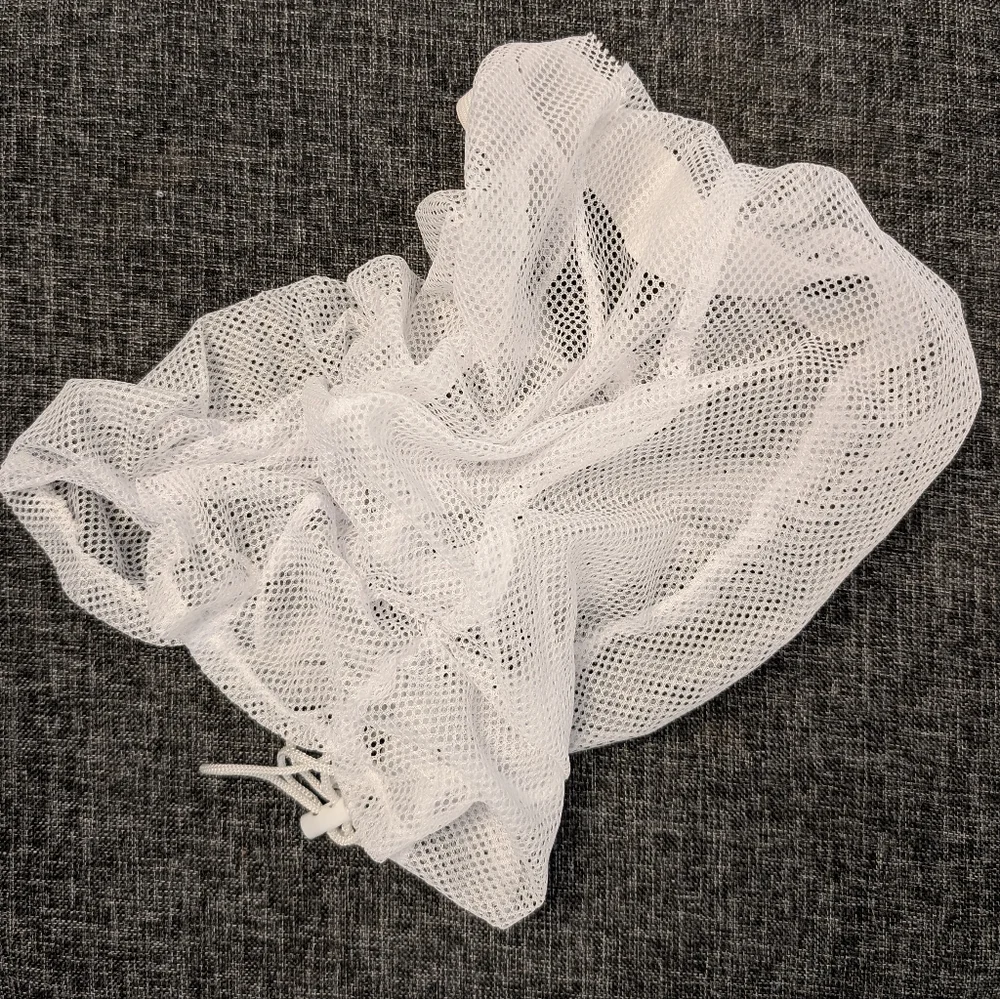 CURLY GIRL Mesh Hair Bonnet Cap Drying Nylon Plopping White
